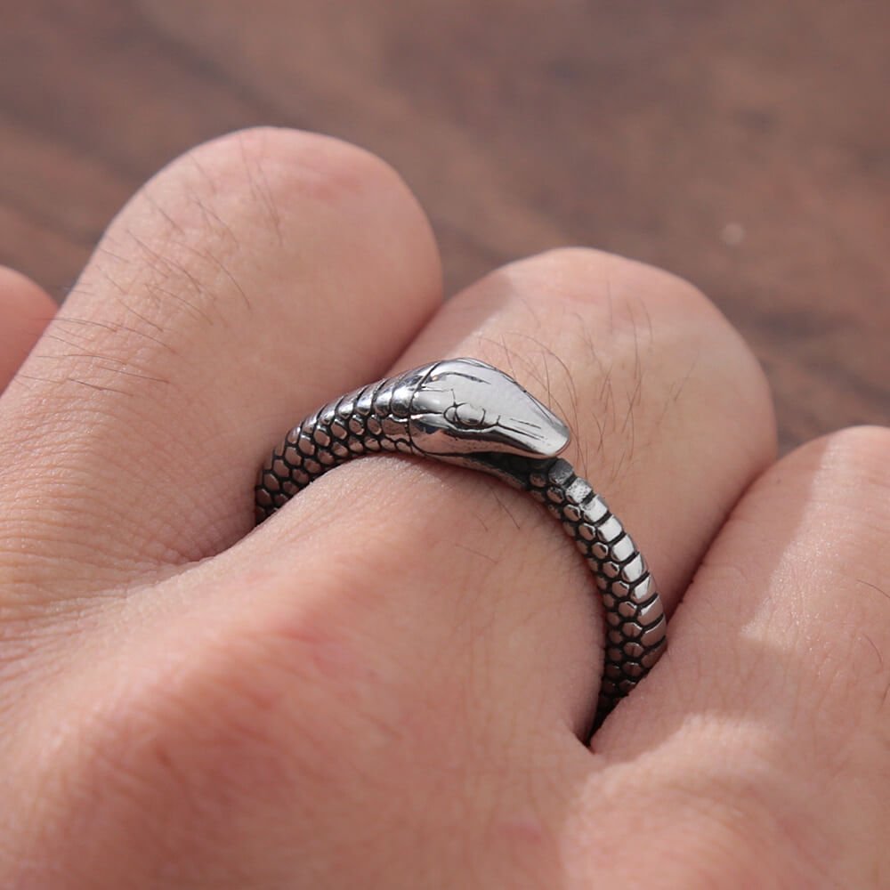Bague Ouroboros Homme Bijoux Serpent - Main Image