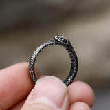 bague ouroboros argent