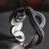 bague serpent argent massif face