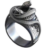 bague serpent pour homme en acier