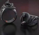 bague serpent pour homme en acier