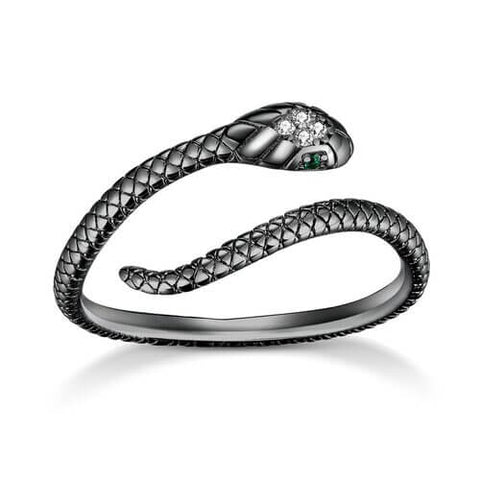 Bague serpent noir