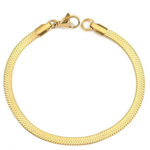 bracelet maille serpent plaque or