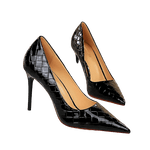 escarpins noir python cote