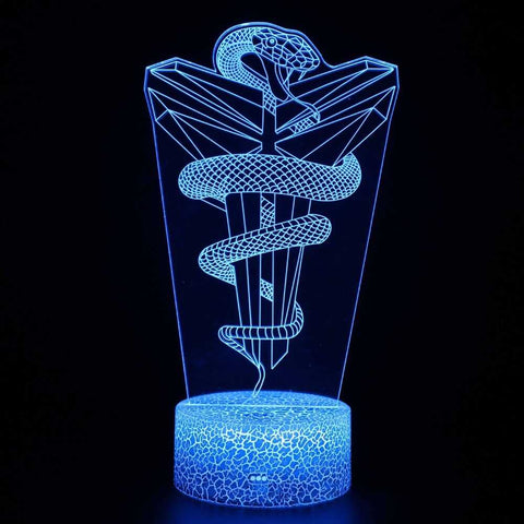 lampe serpent bleu