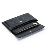 sac pochette serpent noir interieur