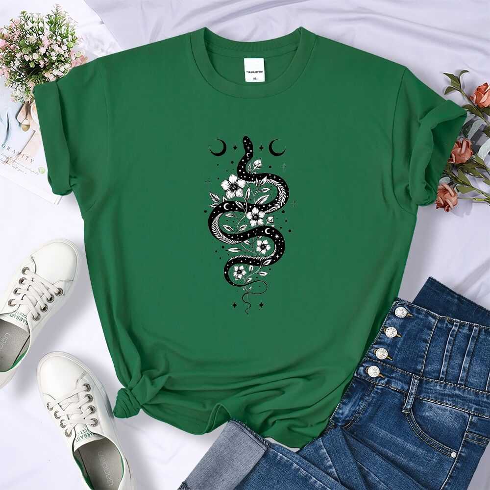 T-shirt Better Days Unisexe - Noir, Motif Serpent Et Crâne - Manches Courtes - Neuf